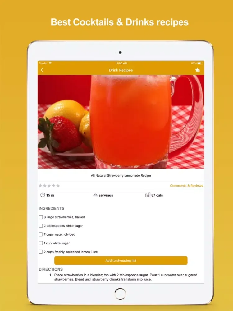 Capturas de tela do Drinks Recipes - Fruit Juice iPad 