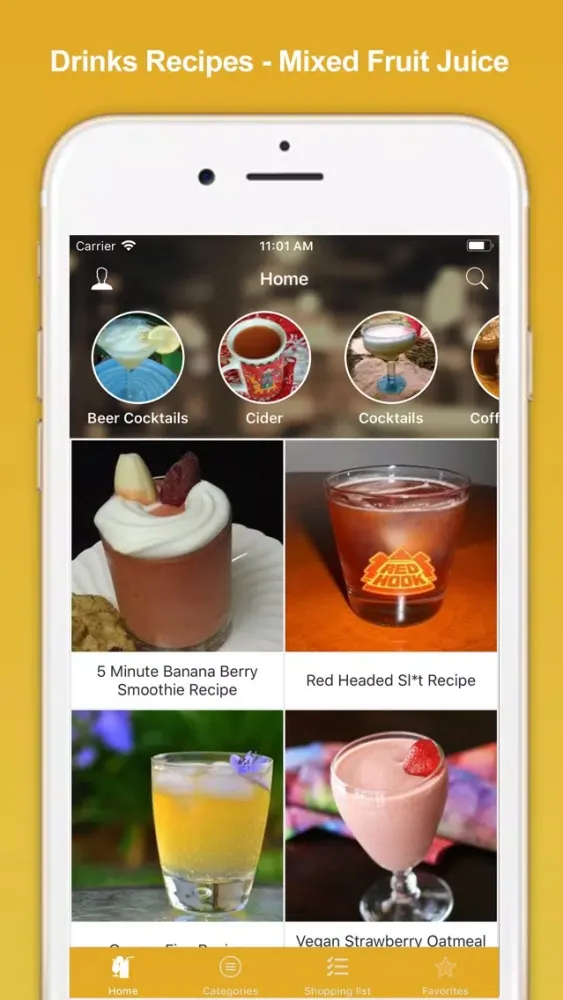Capturas de tela do Drinks Recipes - Fruit Juice