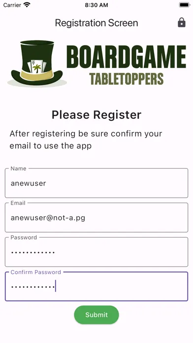 Tabletoppers' Boardgame App Screenshots