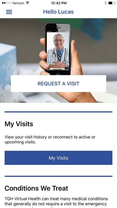 Capturas de pantalla de TGH Virtual Health
