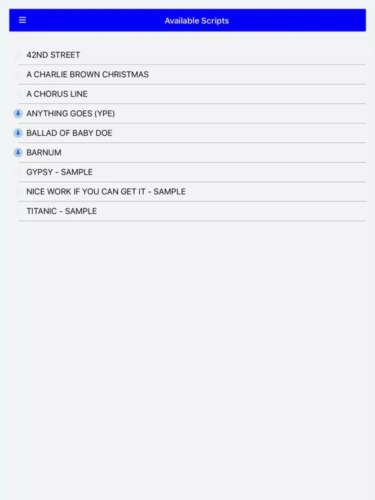 Capturas de tela do TW e-scripts iPad 