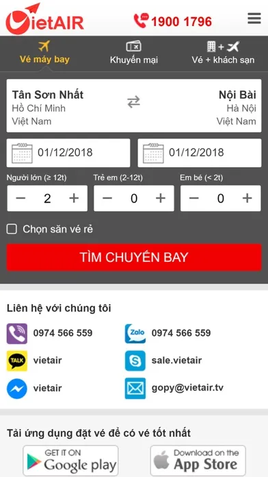 VietAIR - Vé máy bay Ekran Görüntüleri