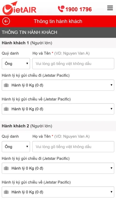 VietAIR - Vé máy bay Ekran Görüntüleri
