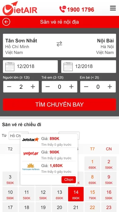 VietAIR - Vé máy bay Ekran Görüntüleri