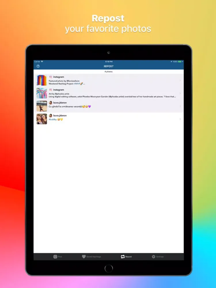FastPost for IG iPad  Ekran Görüntüleri