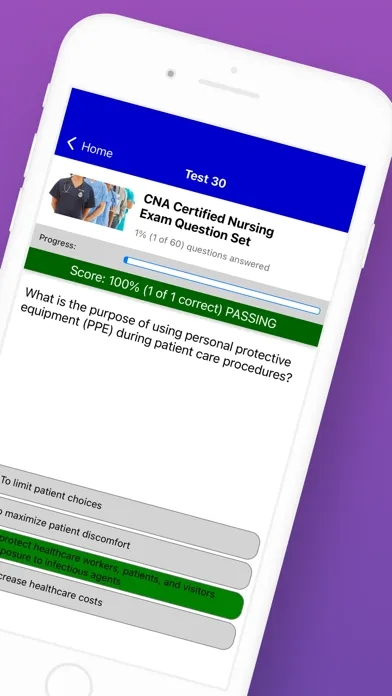 Ảnh chụp màn hình của CNA Nursing Assistant Exam