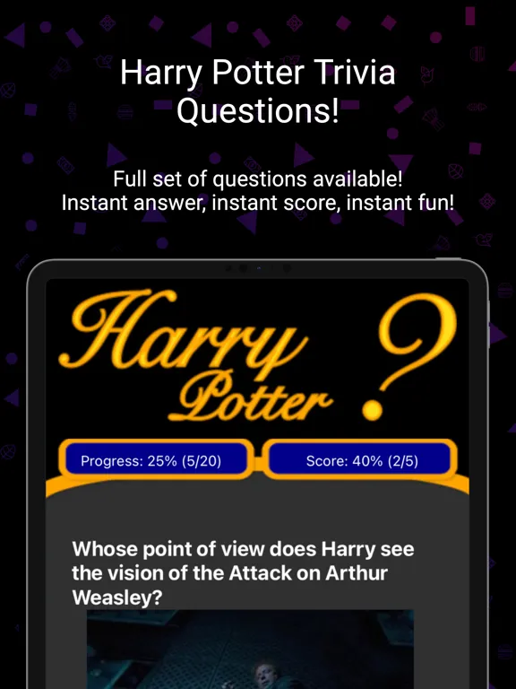 Harry Potter Trivia Quiz iPad  Screenshots