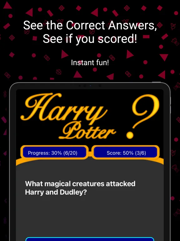 Harry Potter Trivia Quiz iPad  Screenshots