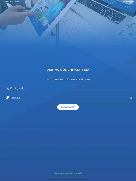 Tangkapan layar Dịch vụ công tỉnh Thanh Hoá iPad 