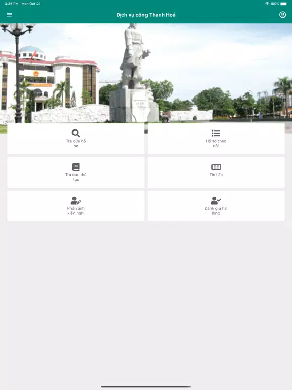 Tangkapan layar Dịch vụ công tỉnh Thanh Hoá iPad 