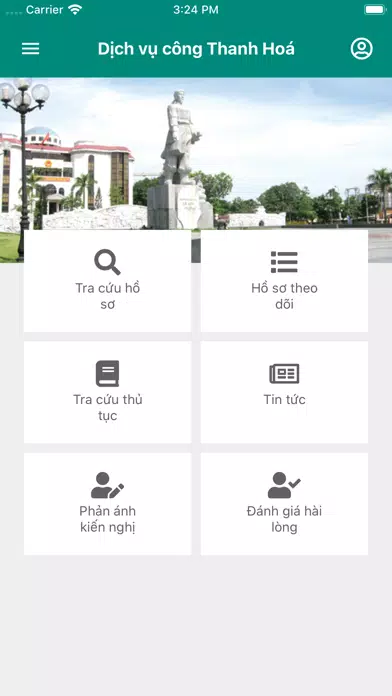 Tangkapan layar Dịch vụ công tỉnh Thanh Hoá