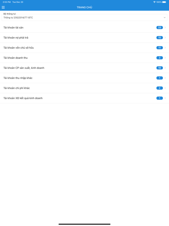 Hệ thống tài khoản kế toán iPad 应用截图