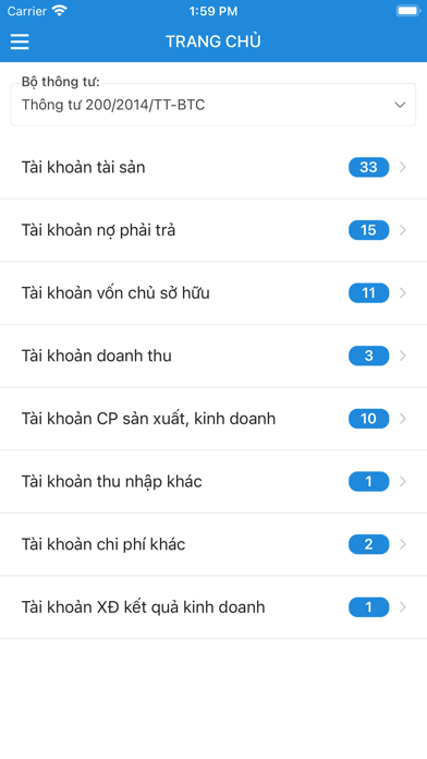 Hệ thống tài khoản kế toán应用截图
