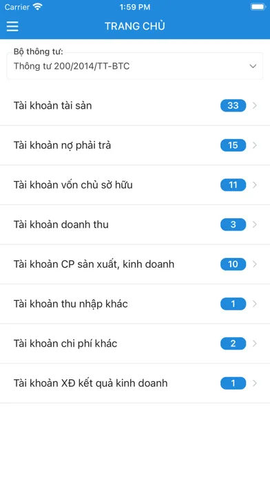 Hệ thống tài khoản kế toán应用截图