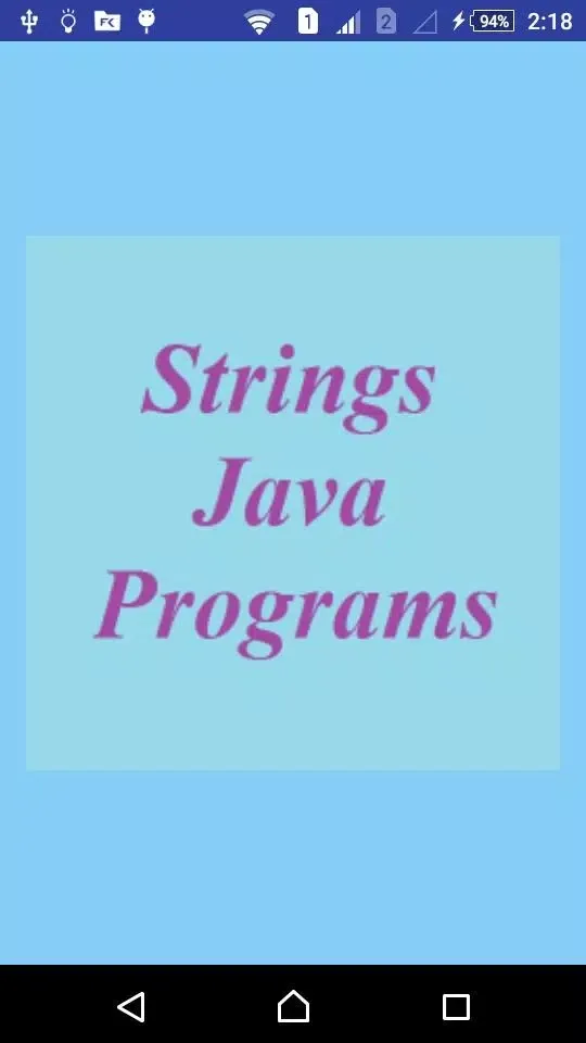 String JAVA Tut App Screenshots