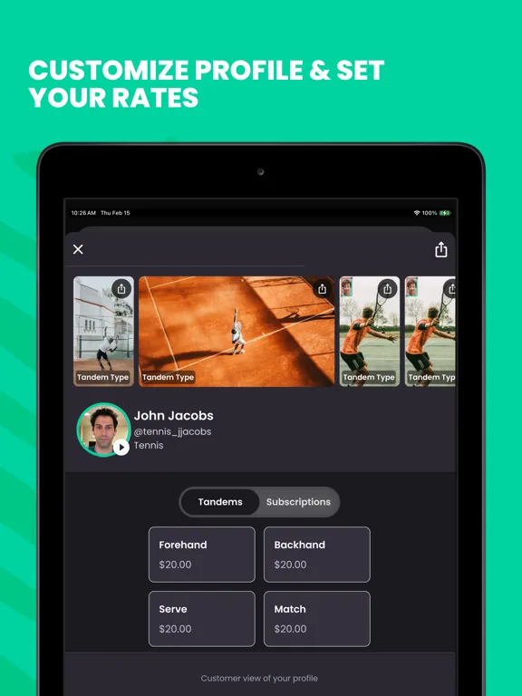 Tandem: Monetize Your Talent iPad  Screenshots