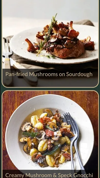 Ảnh chụp màn hình của Mushroom Recipes Plus