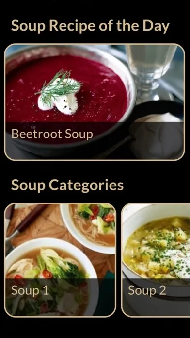 Capturas de tela do Soup Recipes Plus