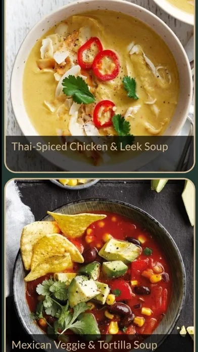 Capturas de tela do Soup Recipes Plus