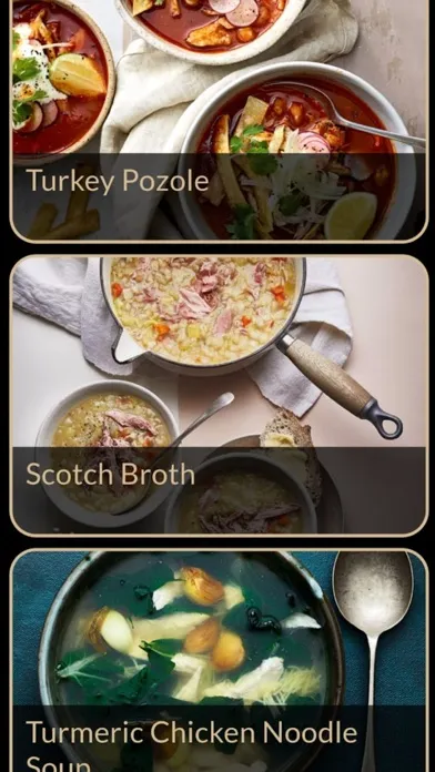 Capturas de tela do Soup Recipes Plus