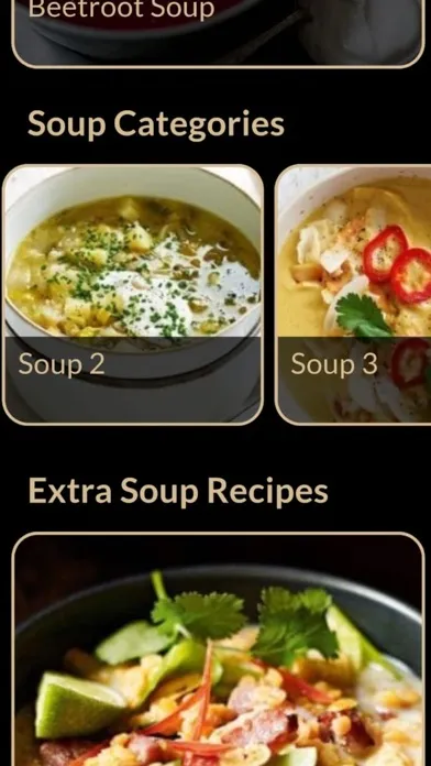 Capturas de tela do Soup Recipes Plus
