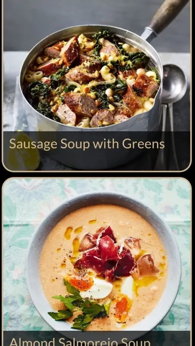 Capturas de tela do Soup Recipes Plus