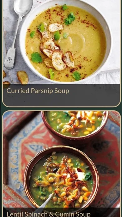 Capturas de tela do Soup Recipes Plus