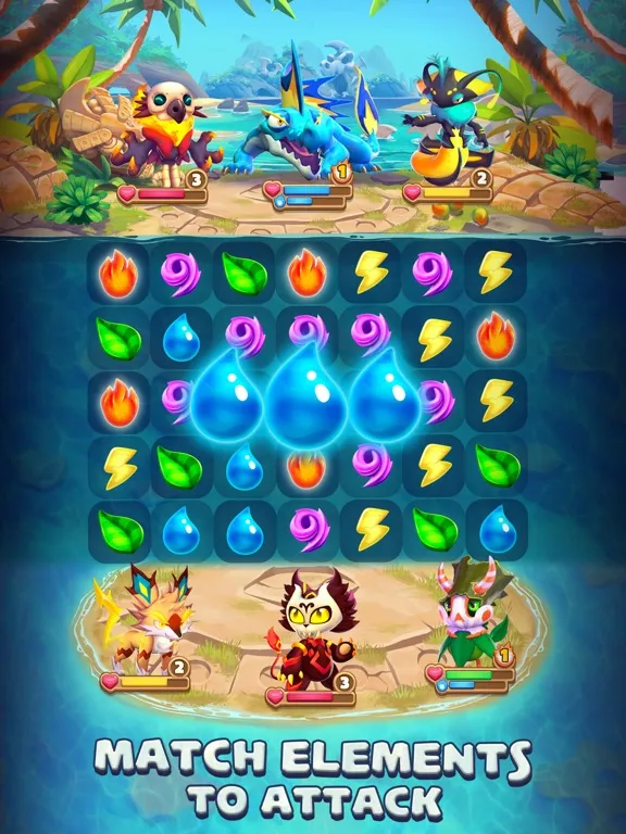 Screenshot di Monster Tales: Match 3 Puzzle iPad 