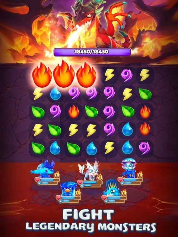 Screenshot di Monster Tales: Match 3 Puzzle iPad 