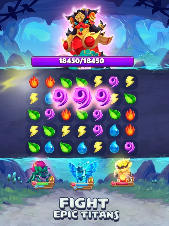 Screenshot di Monster Tales: Match 3 Puzzle iPad 