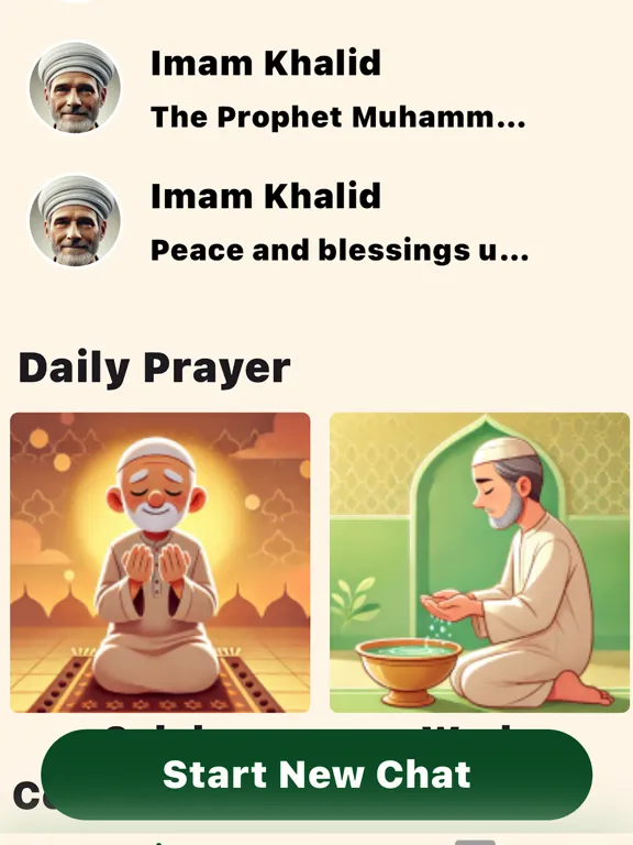 Tangkapan layar Quran Chat App iPad 