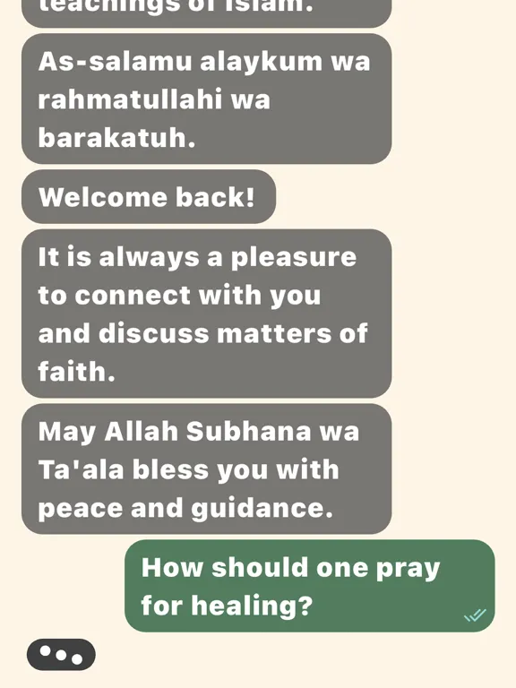 Tangkapan layar Quran Chat App iPad 