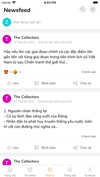 Tangkapan skrin ZixHub - Giải bài tập & Đề thi