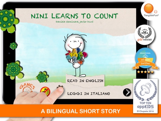 Tangkapan layar Nini learns to count Italian iPad 