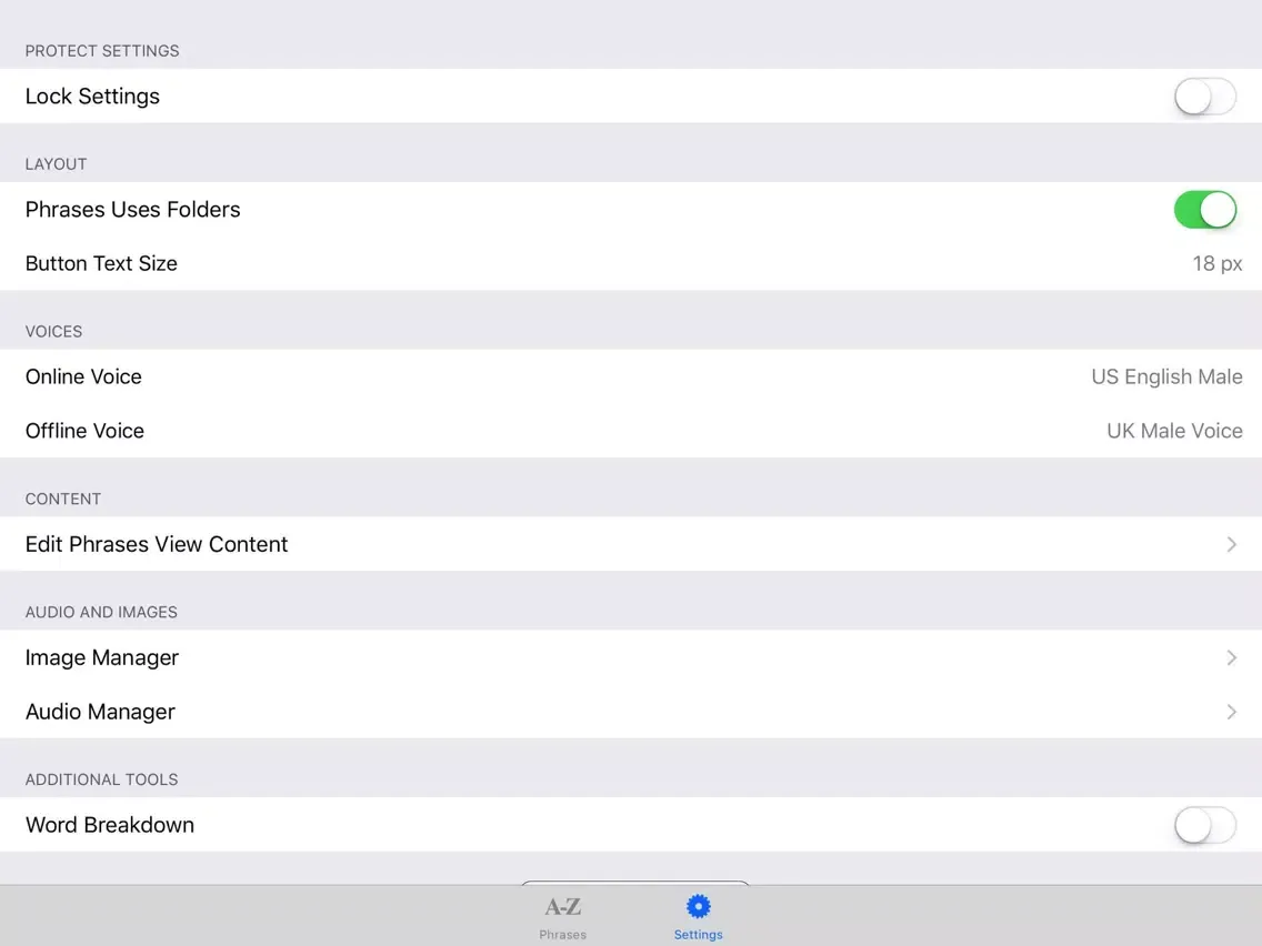 Capturas de tela do Pocket Talk - Phrases iPad 