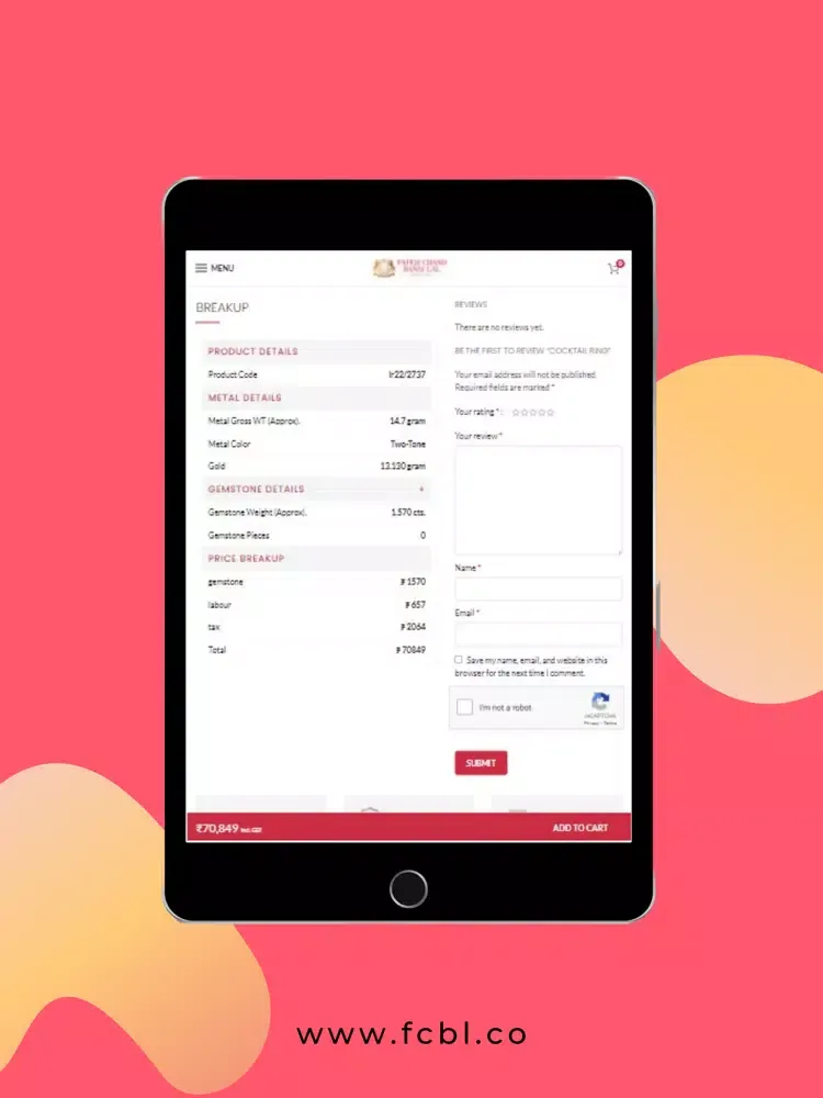Screenshot di FCBL Jewellers iPad 