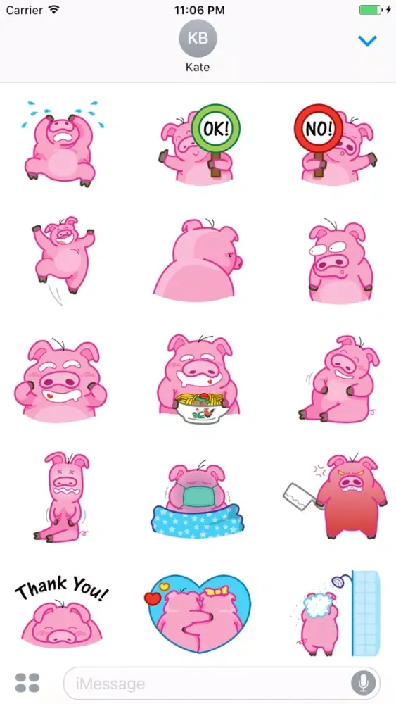Bon - The Stupid Pig English Sticker Screenshots