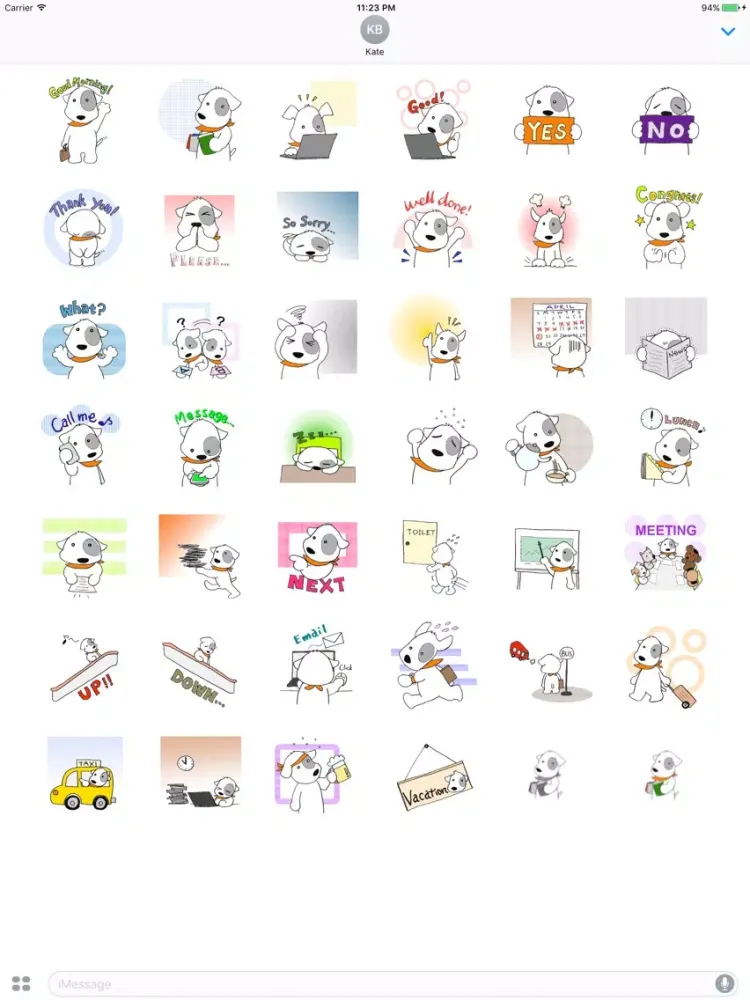 Bruno The White Dog In The Office Sticker iPad  스크린샷