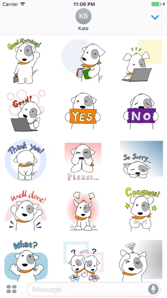 Bruno The White Dog In The Office Sticker 스크린샷