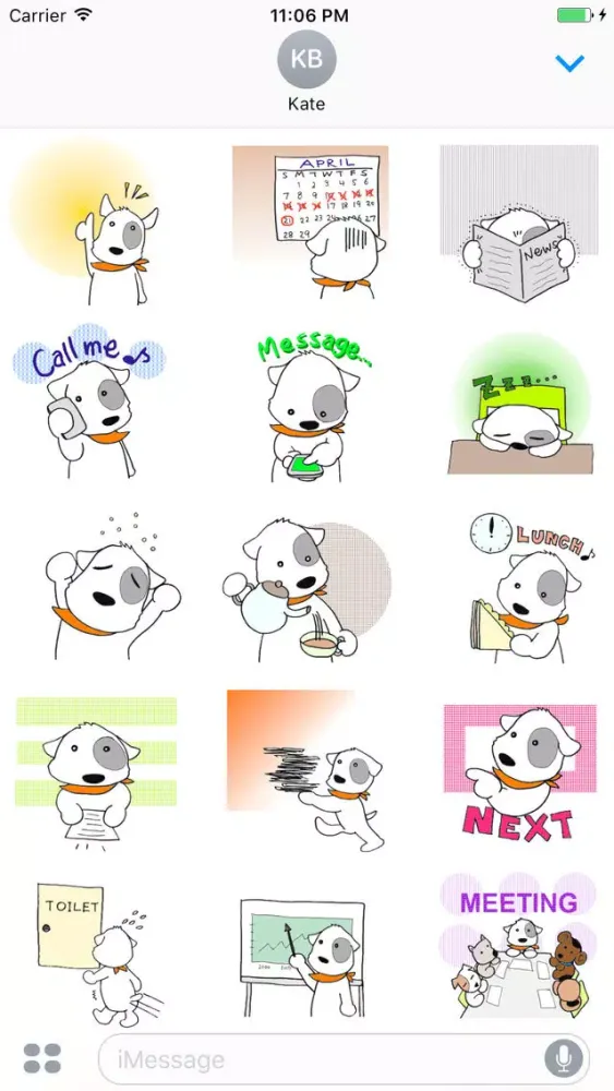 Bruno The White Dog In The Office Sticker 스크린샷