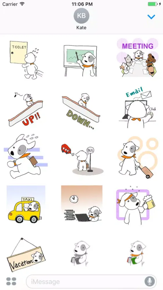 Bruno The White Dog In The Office Sticker 스크린샷