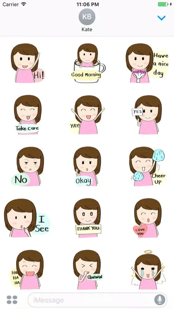 Chiaki The Cute Girl English Sticker स्क्रीनशॉट
