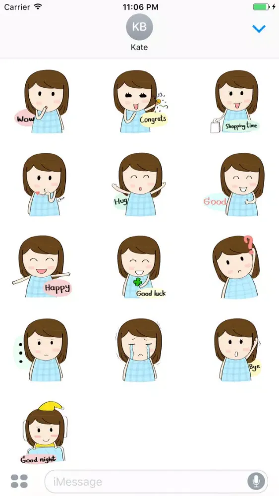 Chiaki The Cute Girl English Sticker स्क्रीनशॉट