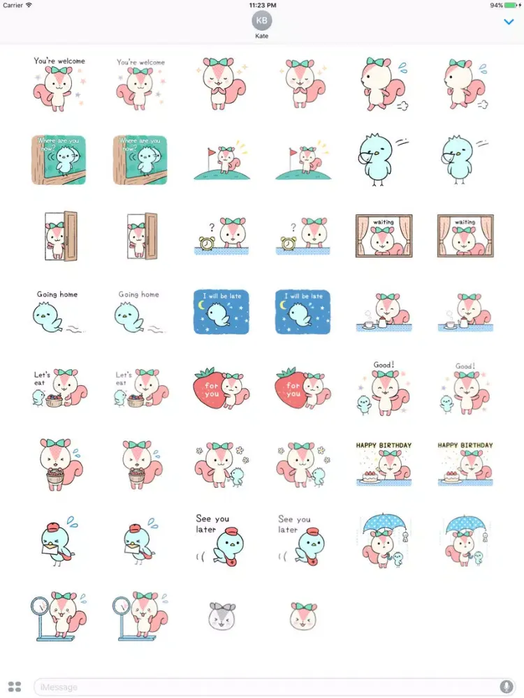 Chip And Pi Love Couple English Sticker iPad  Screenshots