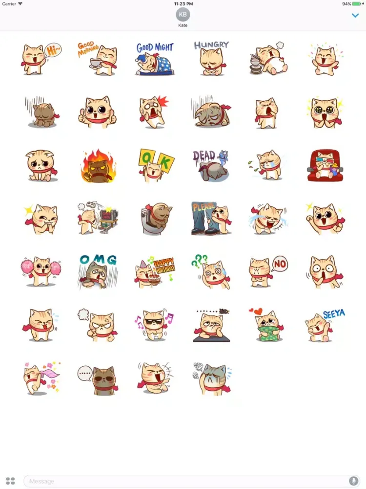 تصاویر Chloe The Cat Expression Sticker iPad 