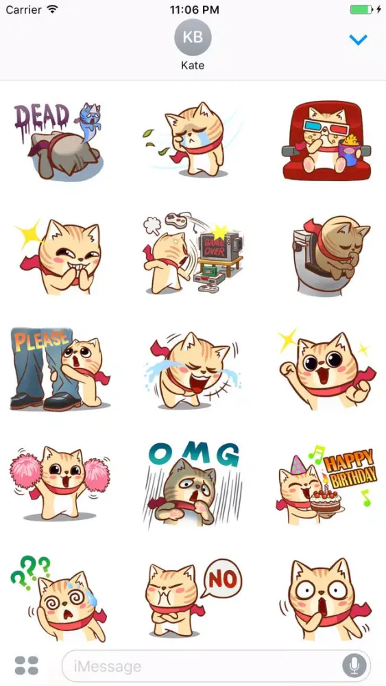 تصاویر Chloe The Cat Expression Sticker