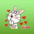 Couple Cat And Rabbit Funny English Sticker Couple Cat And Rabbit Funny English Sticker