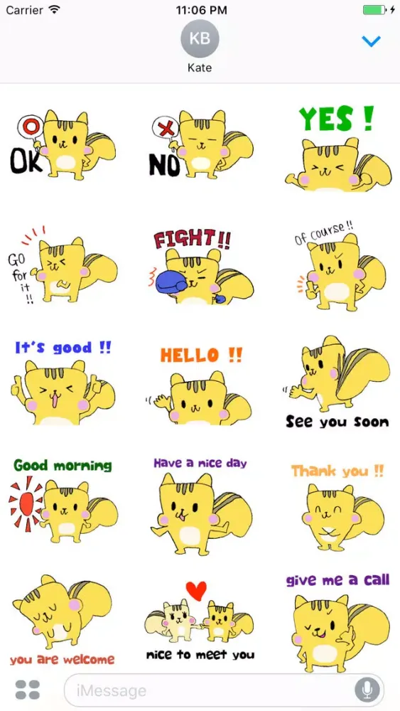 Capturas de tela do Daily Life Of Yellow Squirrel Englsh Sticker
