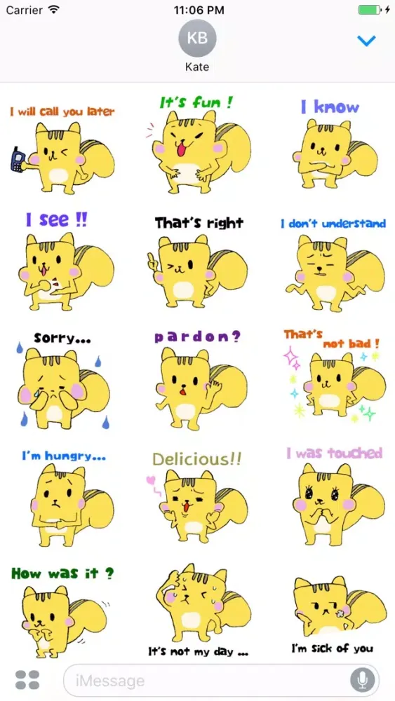 Capturas de tela do Daily Life Of Yellow Squirrel Englsh Sticker