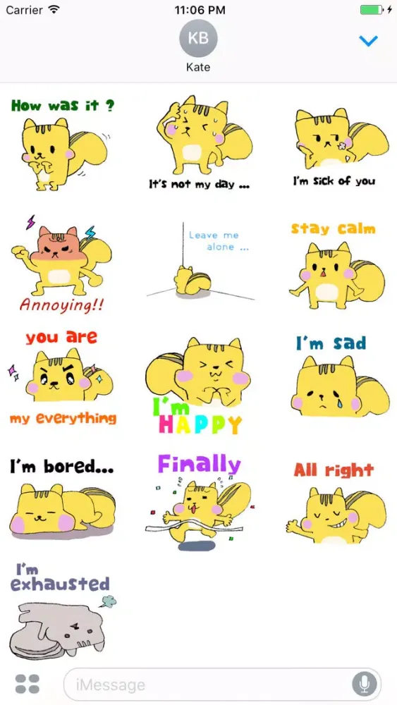 Capturas de tela do Daily Life Of Yellow Squirrel Englsh Sticker